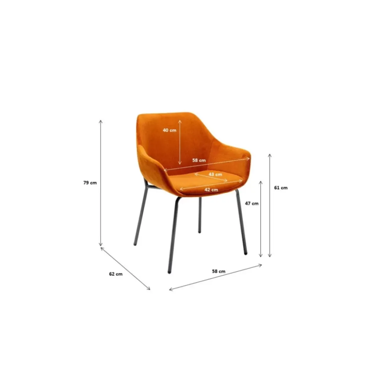 Stühle|KARE Design Armlehnstuhl Avignon Orange