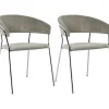 Stühle|KARE Design Armlehnstuhl Belle Cord Beige Chrom (2/Set)