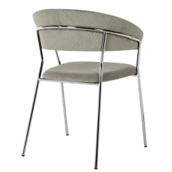 Stühle|KARE Design Armlehnstuhl Belle Cord Beige Chrom (2/Set)