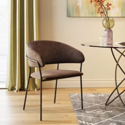 Stühle|KARE Design Armlehnstuhl Belle Cord Braun (2/Set)