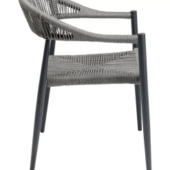Outdoormöbel|KARE Design Armlehnstuhl Palma Grau