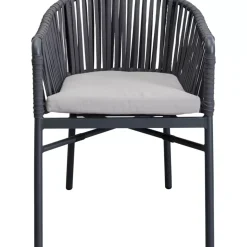 Outdoormöbel|KARE Design Armlehnstuhl Santanyi Dunkelgrau