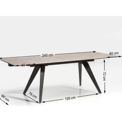 Tische|KARE Design Ausziehtisch Amsterdam Dunkel 160(40+40)X90Cm