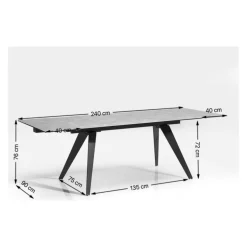 Tische|KARE Design Ausziehtisch Amsterdam Weiss 160(40+40)X90Cm