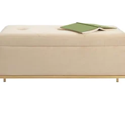 Sitzbänke|KARE Design Bank Buttons Storage Beige Klein