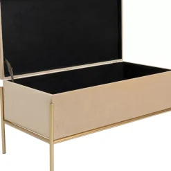 Sitzbänke|KARE Design Bank Buttons Storage Beige Klein