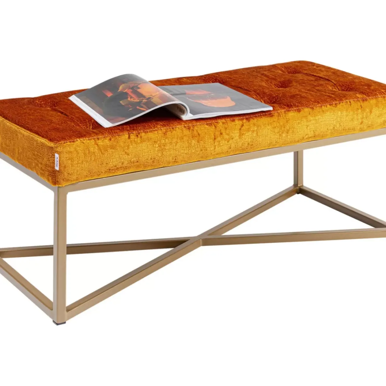 Sitzbänke|KARE Design Bank Crossover Croco Diva Bronze 90X40