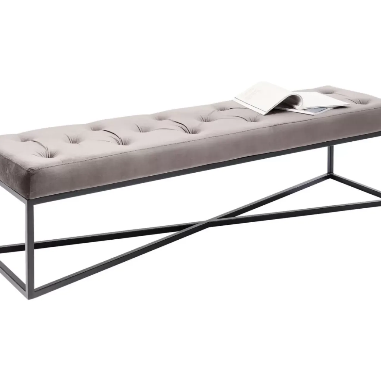 Sitzbänke|KARE Design Bank Crossover Grau Schwarz 150X40Cm