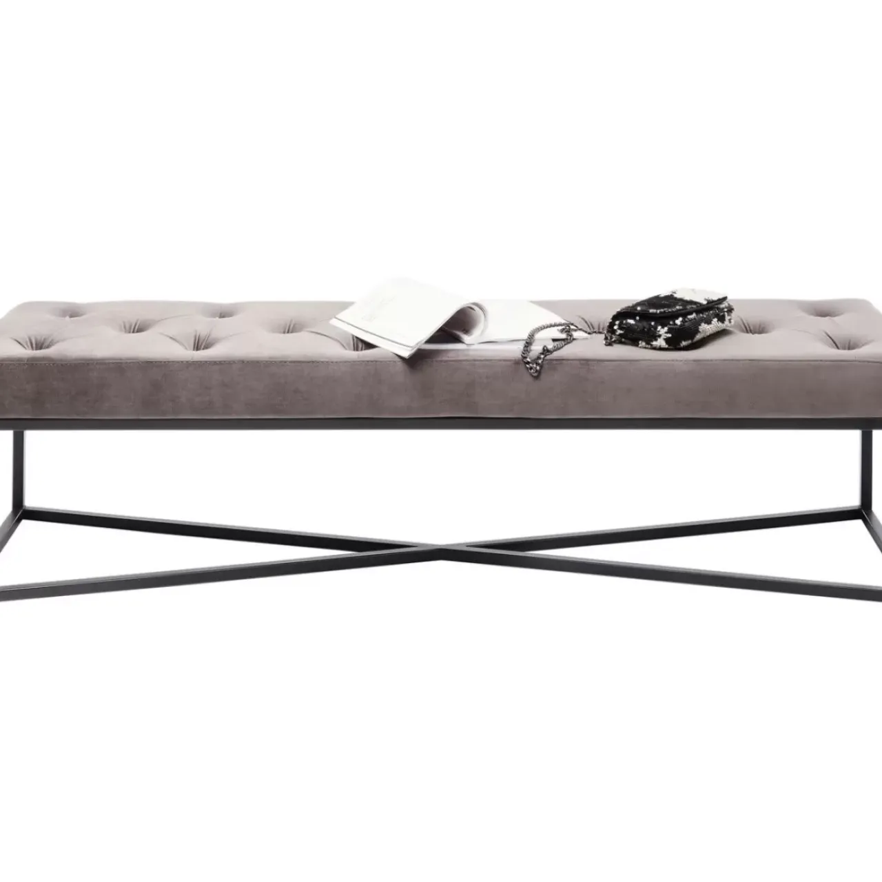 Sitzbänke|KARE Design Bank Crossover Grau Schwarz 150X40Cm