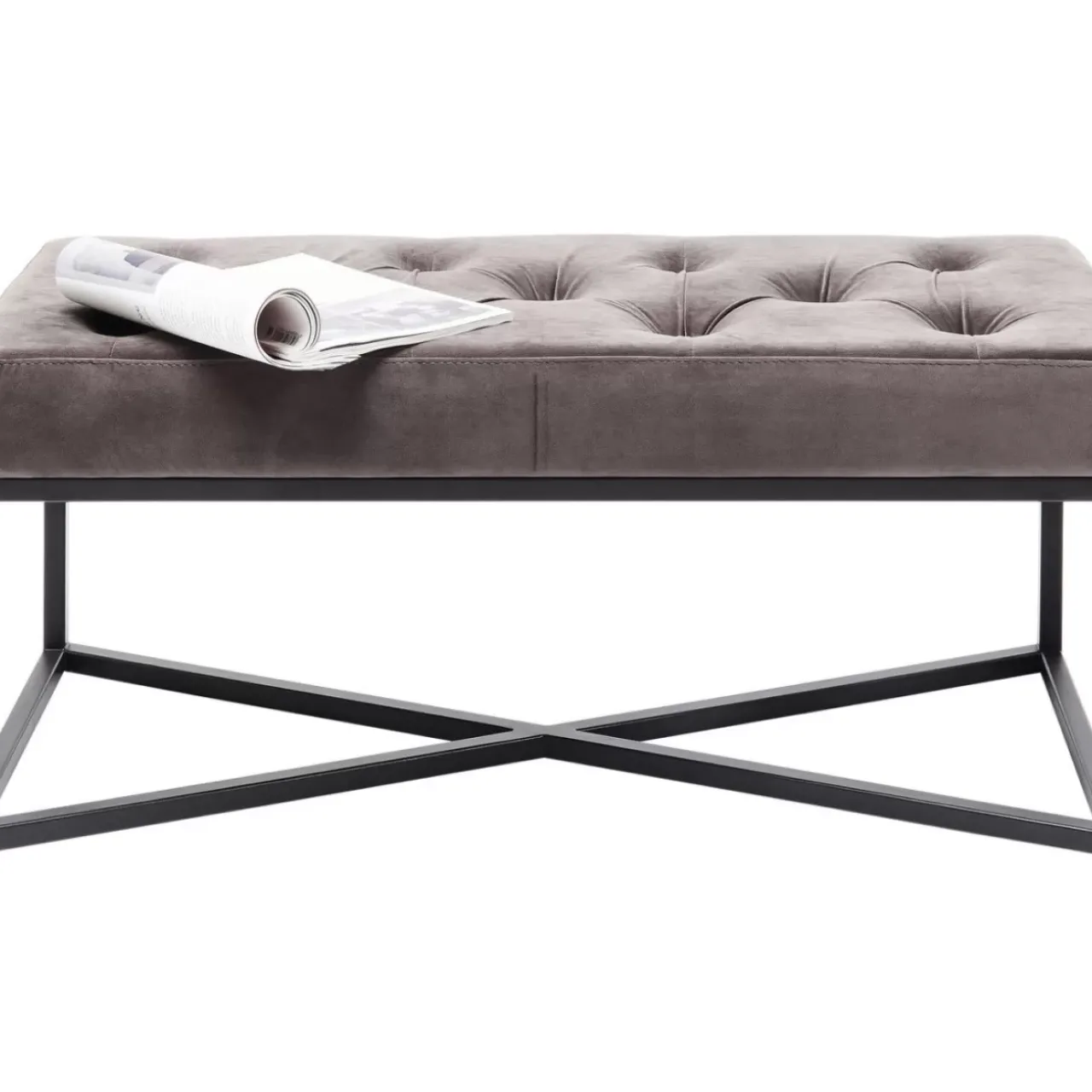 Sitzbänke|KARE Design Bank Crossover Grau Schwarz 90X40Cm