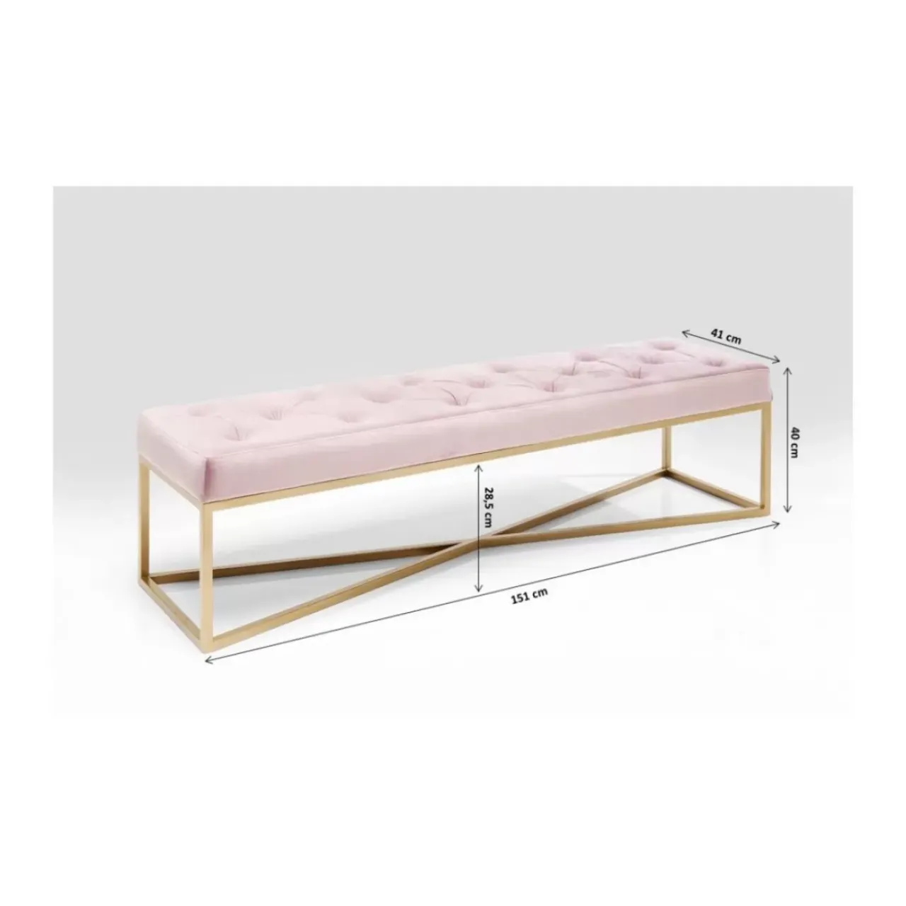 Sitzbänke|KARE Design Bank Crossover Rose Messing 150X40Cm