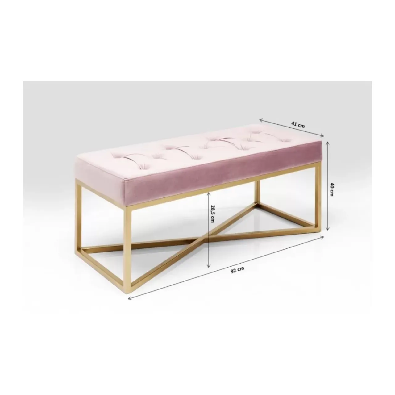Sitzbänke|KARE Design Bank Crossover Rose Messing 90X40Cm
