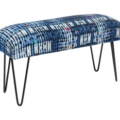 Sitzbänke|KARE Design Bank Desna Patchwork Blau 80Cm