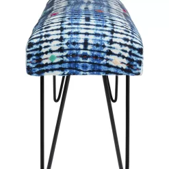 Sitzbänke|KARE Design Bank Desna Patchwork Blau 80Cm