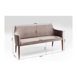 Sitzbänke|KARE Design Bank Mode Velvet Grau