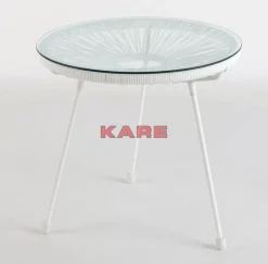 Outdoormöbel|KARE Design Beistelltisch Acapulco Weiss