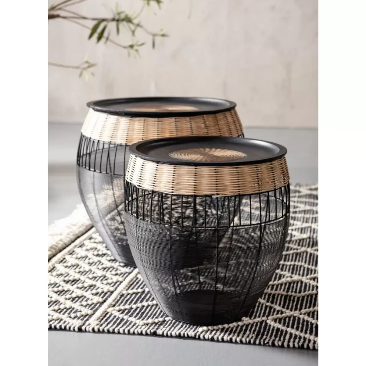 Tische|KARE Design Beistelltisch African Drums (2/Set)