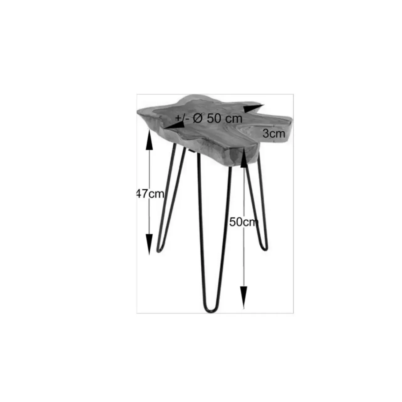 Tische|KARE Design Beistelltisch Aspen Natur 50X50Cm