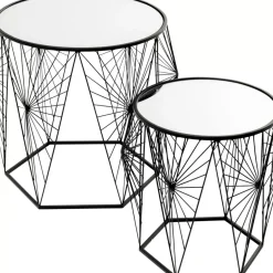 Tische|KARE Design Beistelltisch Cobweb Schwarz (2/Set)