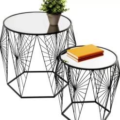 Tische|KARE Design Beistelltisch Cobweb Schwarz (2/Set)
