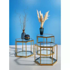 Tische|KARE Design Beistelltisch Comb Gold 55