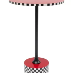 Tische|KARE Design Beistelltisch Domero Checkers Rot O40Cm