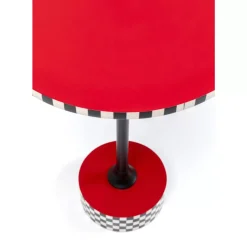 Tische|KARE Design Beistelltisch Domero Checkers Rot O40Cm