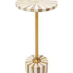 Tische|KARE Design Beistelltisch Domero Cirque Gold Weis O25Cm