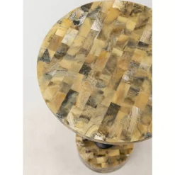 Tische|KARE Design Beistelltisch Domero Mosaic Grau O25Cm