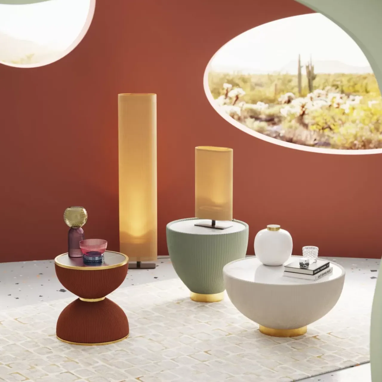 Tische|KARE Design Beistelltisch Endless Vegas Grun O47Cm