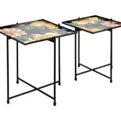 Tische|KARE Design Beistelltisch Flowers Garden Square (2/Set)