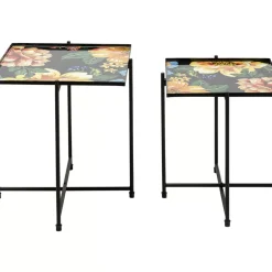 Tische|KARE Design Beistelltisch Flowers Garden Square (2/Set)