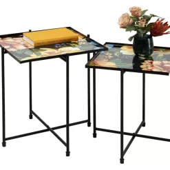 Tische|KARE Design Beistelltisch Flowers Garden Square (2/Set)