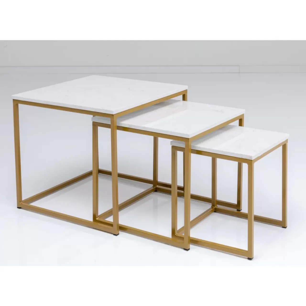 Tische|KARE Design Beistelltisch Key West Gold (3/Set)