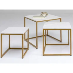 Tische|KARE Design Beistelltisch Key West Gold (3/Set)