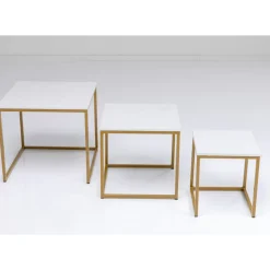 Tische|KARE Design Beistelltisch Key West Gold (3/Set)