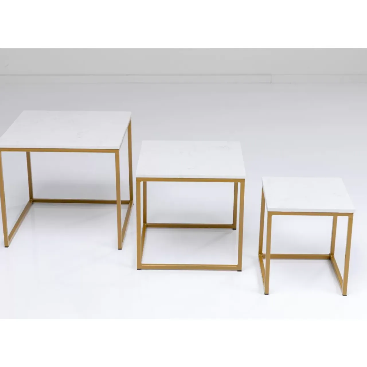 Tische|KARE Design Beistelltisch Key West Gold (3/Set)