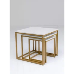 Tische|KARE Design Beistelltisch Key West Gold (3/Set)