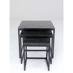 Tische|KARE Design Beistelltisch Key West Schwarz (3/Set)