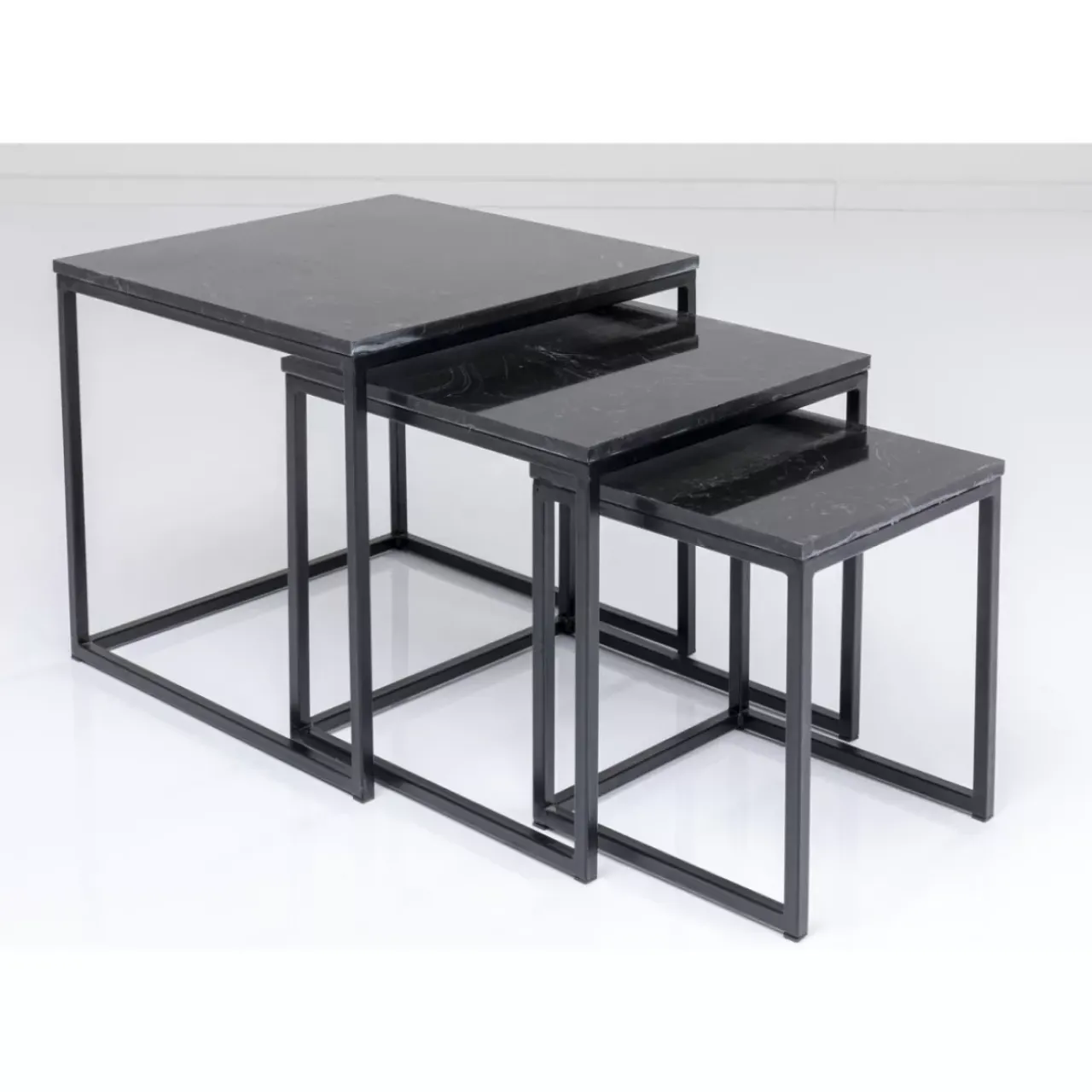 Tische|KARE Design Beistelltisch Key West Schwarz (3/Set)