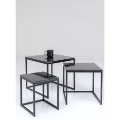 Tische|KARE Design Beistelltisch Key West Schwarz (3/Set)