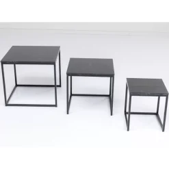 Tische|KARE Design Beistelltisch Key West Schwarz (3/Set)