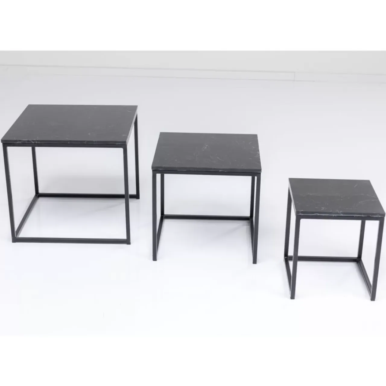 Tische|KARE Design Beistelltisch Key West Schwarz (3/Set)