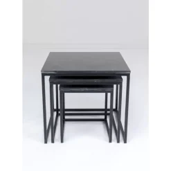 Tische|KARE Design Beistelltisch Key West Schwarz (3/Set)