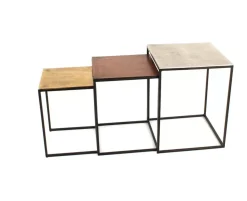 Tische|KARE Design Beistelltisch Loft Square Vintage (3/Set) 41X41Cm