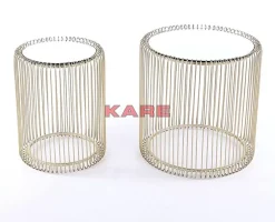 Tische|KARE Design Beistelltisch Wire Messing (2/Set) O44Cm