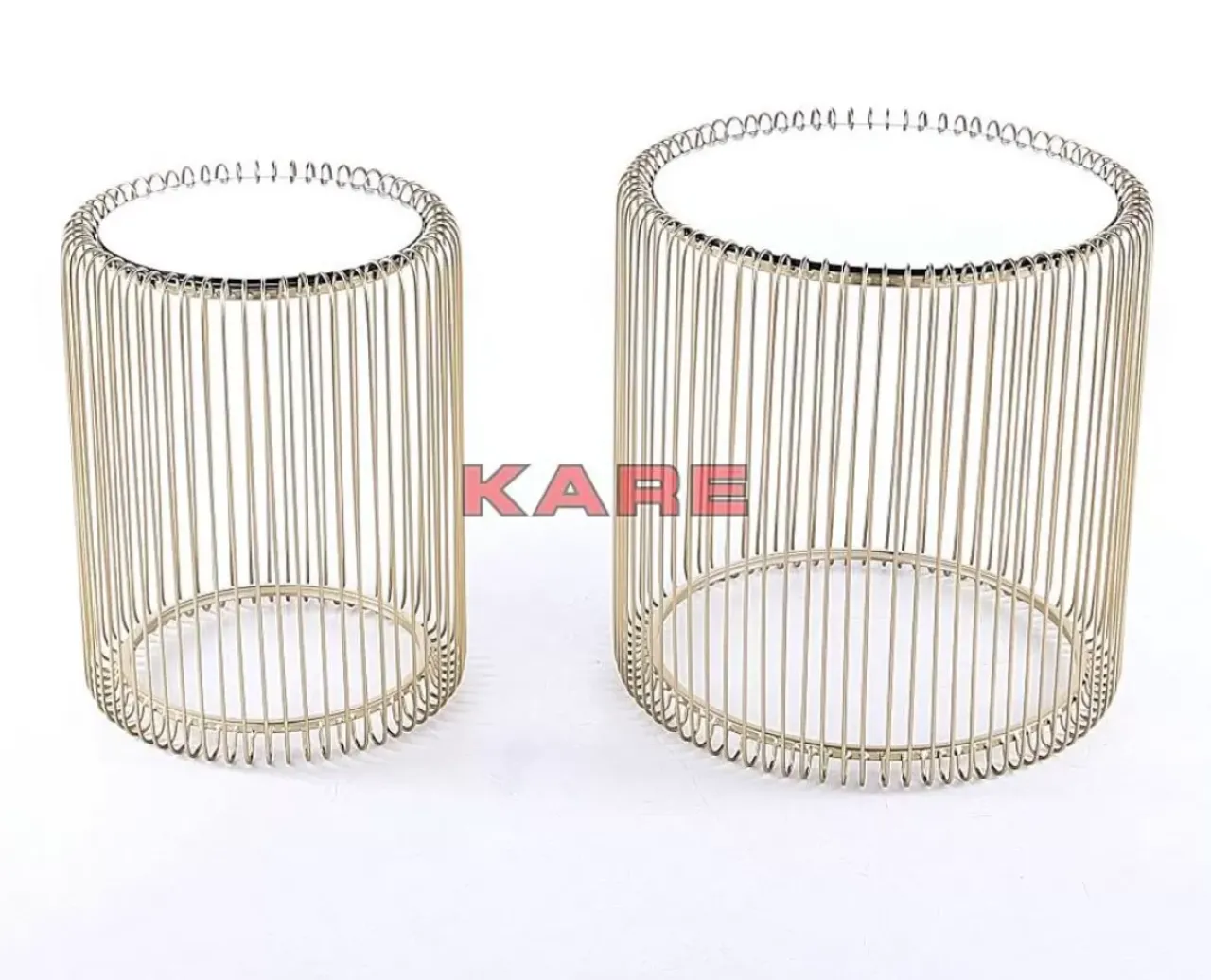 Tische|KARE Design Beistelltisch Wire Messing (2/Set) O44Cm
