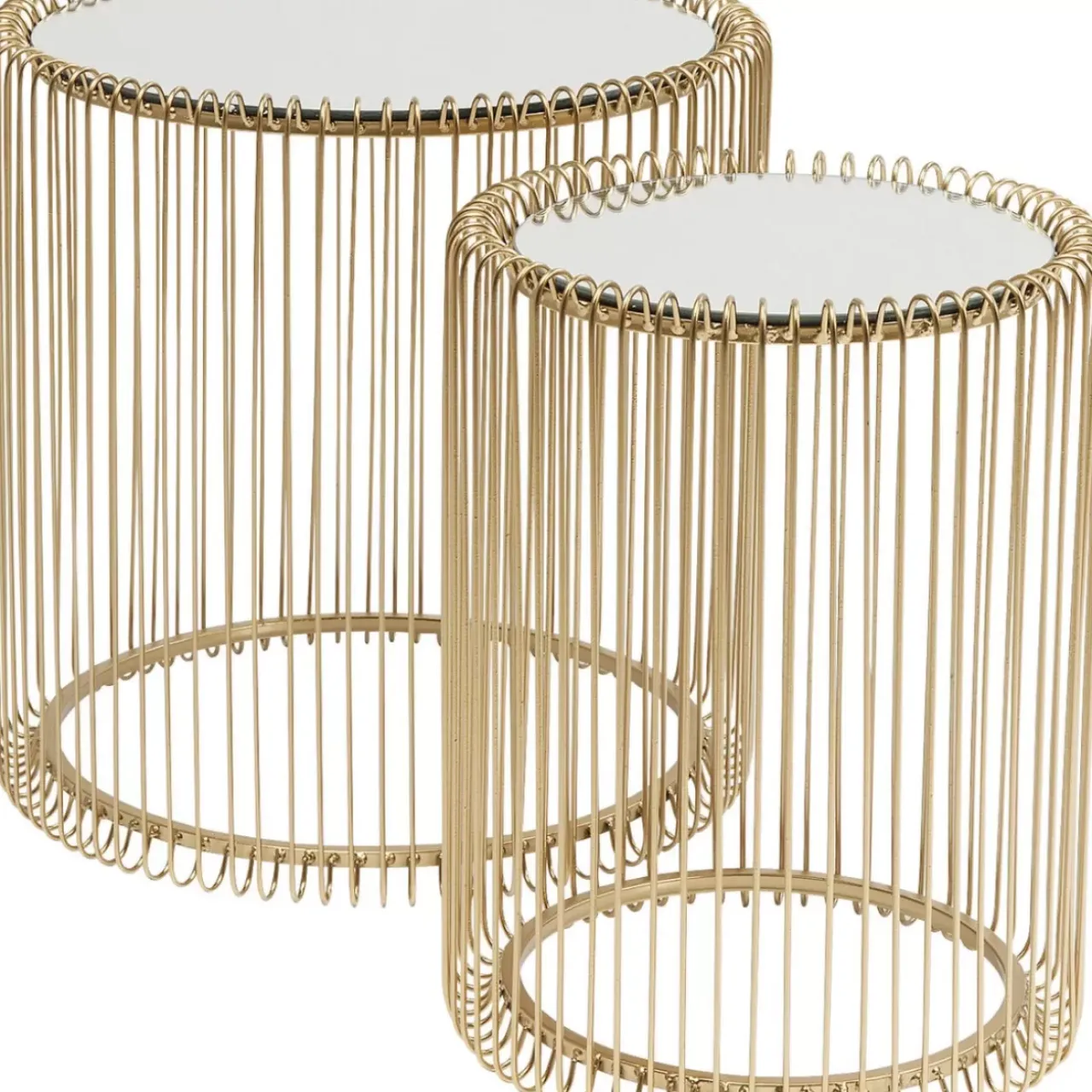 Tische|KARE Design Beistelltisch Wire Messing (2/Set) O44Cm