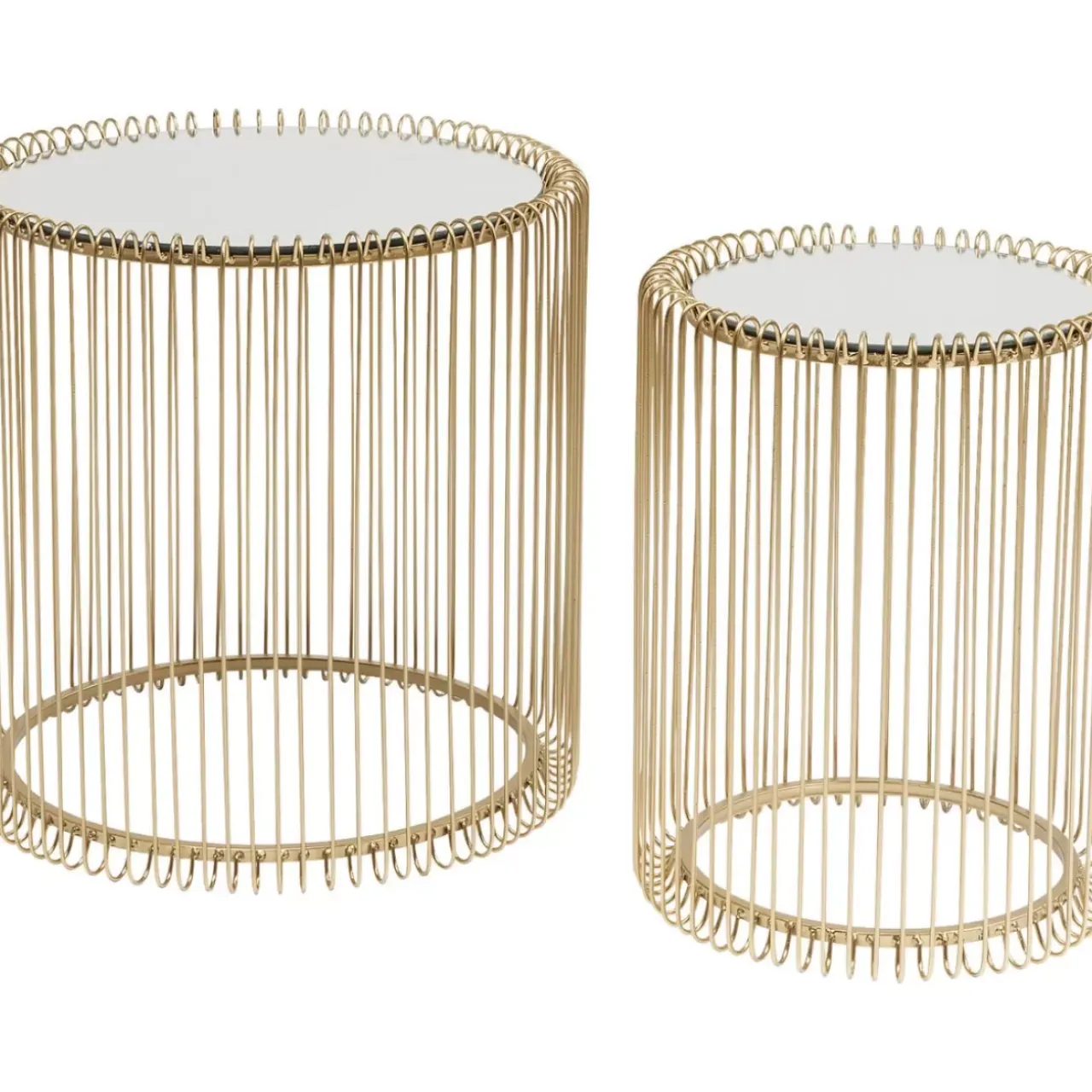 Tische|KARE Design Beistelltisch Wire Messing (2/Set) O44Cm