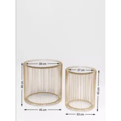 Tische|KARE Design Beistelltisch Wire Messing (2/Set) O44Cm